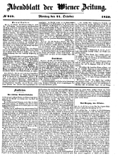 Wiener Zeitung 18501021 Seite: 1