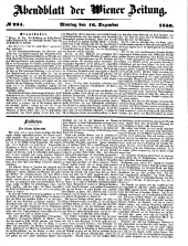 Wiener Zeitung 18501216 Seite: 1