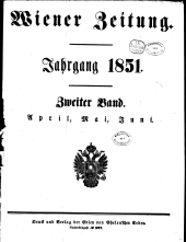 Wiener Zeitung 1851bl02 Seite: 1