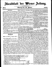 Wiener Zeitung 18510113 Seite: 1