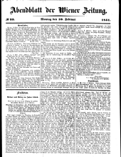 Wiener Zeitung 18510210 Seite: 1