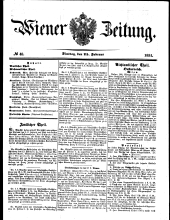 Wiener Zeitung 18510225 Seite: 1