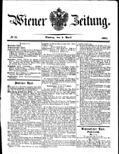 Wiener Zeitung 18510401 Seite: 1