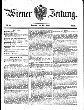 Wiener Zeitung 18510418 Seite: 1