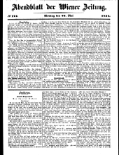 Wiener Zeitung 18510526 Seite: 1