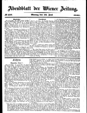 Wiener Zeitung 18510616 Seite: 1