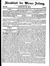 Wiener Zeitung 18510620 Seite: 1