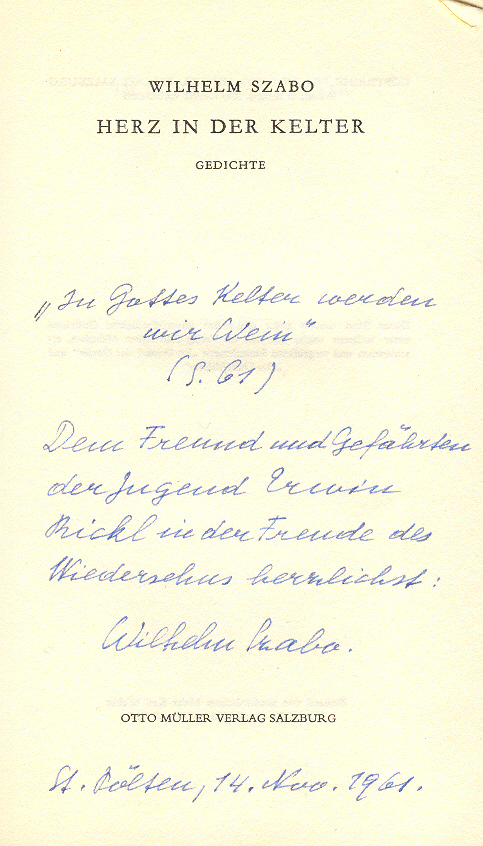 Widmung Szabo