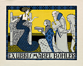 Karl Fischer-Köystrand (Wien 1861-1918 Maria Enzersdorf): Exlibris für Mabel Böhler, o. J. Klischee, 108 x 