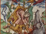 Luzifer wird in den 
Höllenrachen gestoßen 
Weltchronik
Urach (Schwaben), 1463