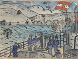 "Beschuss durch ein österreichisches Kriegsschiff"
Kinderzeichnung
Graz, 1916