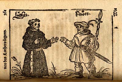 Anspielung auf Martin Luthers Rolle in den Bauernkriegen