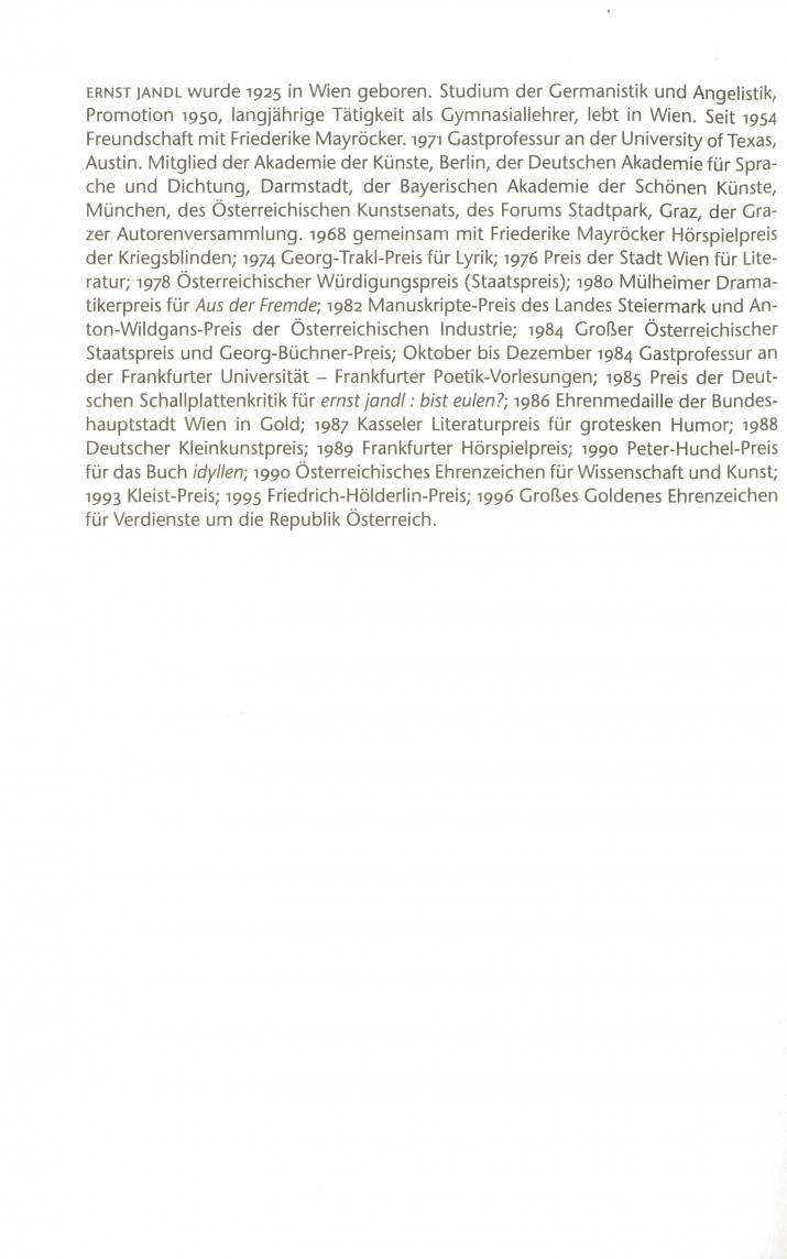 Ernst Jandl: peter und die kuh, Donauland 1996, S. 168