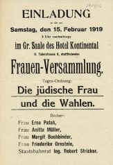 Einladung der jüdischnationalen Partei