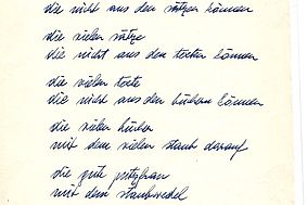Ernst Jandl: "Bibliothek", Gedichtreinschrift, 20. September 1977