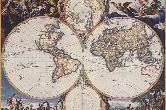 Weltkarte, um 1660