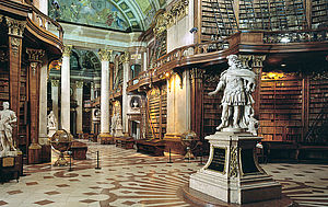 Blick in den Prunksaal der Österreichischen Nationalbibliothek