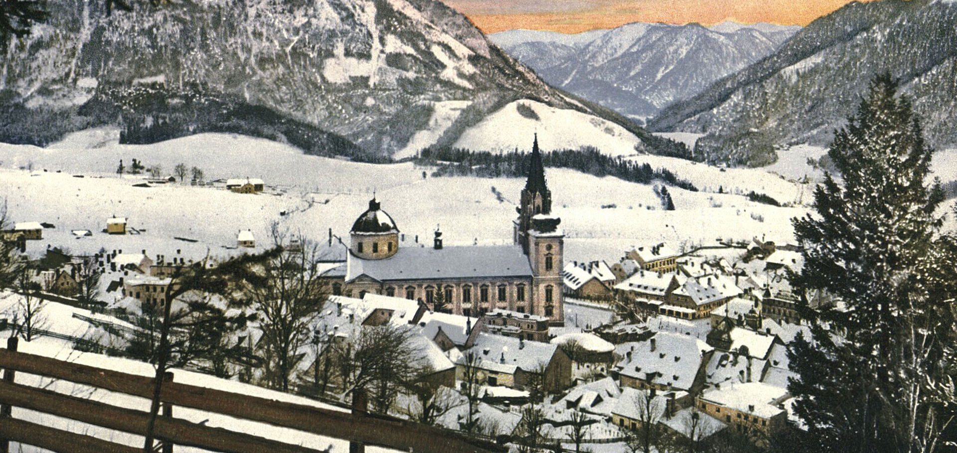Winterliches Mariazell, Postkarte