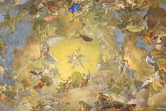 Detail of the cupola fresco by Daniel Gran in the State Hall