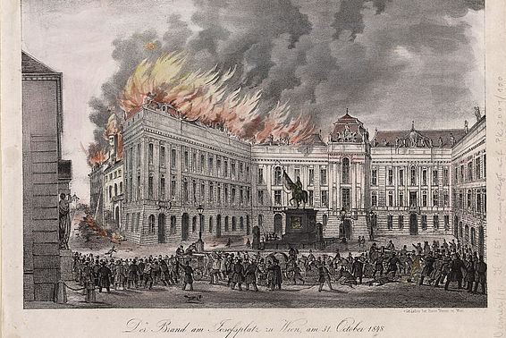 “The Fire on Josefsplatz in Vienna on 31 October 1848"