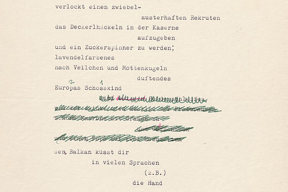 Elfriede Gerstl: „Wien. Stadt mit Ärmelschoner“ o. D. – © Österreichische Nationalbibliothek
