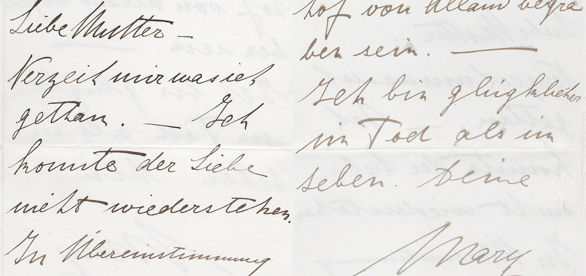 handschriftlicher Abschiedsbrief von Mary Vetsera an ihre Mutter