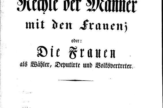 Flugschrift zur "Gleichstellung aller Rechte der Männer mit den Frauen"