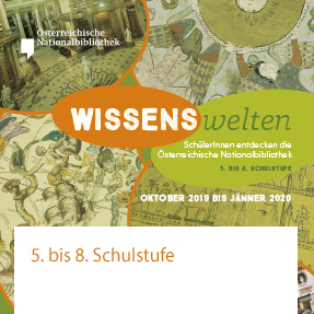 Titelblatt der Broschüre WissensWelten, 5. bis 8. Schulstufe"