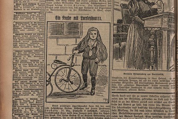 Baronin Grippenberg am Vorlesetisch. Ein weiblicher Parlamentarier. In: Illustrierte Kronen-Zeitung, 9. Jg., Nr. 3011, Ausgabe 17. Mai 1908, Seite 22