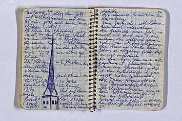 Notizbuch Peter Handkes, aufgeschlagen