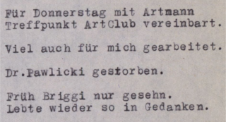 Ausschnitt Tagebücher 1951