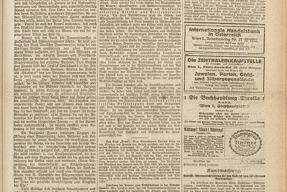 Gemeinsame oder geteilte Listen? aus: Neues Montagblatt (vormals: Wiener Neueste Nachrichten), 26. Jg., Nr. 40, 6. Oktober 1919, Seite 7