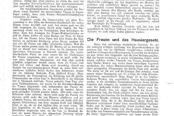 Der Frauentag. In: Zeitschrift für Frauenstimmrecht, 1. Jg., Nr. 4, Ausgabe April 1911, Seite 2