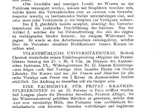 Der niederösterreichische Frauengewerbeverein; aus: Dokumente der Frauen, Bd. 2, Nr. 24, 1. März 1900, Seite 701