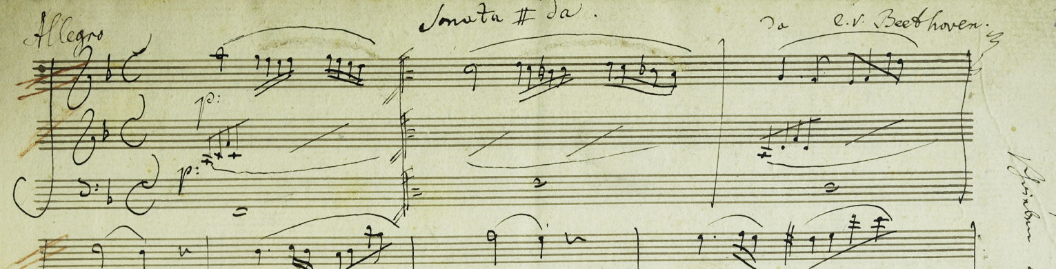 Sonate für Klavier und Violine op 24, Notenblatt mit Handschrift Beethovens