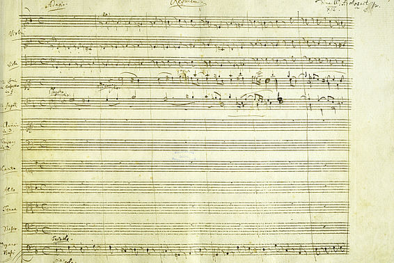 Handschrift Notenblatt, Requiem, Wolfgang Amadeus Mozart, 1791 – © Österreichische Nationalbibliothek
