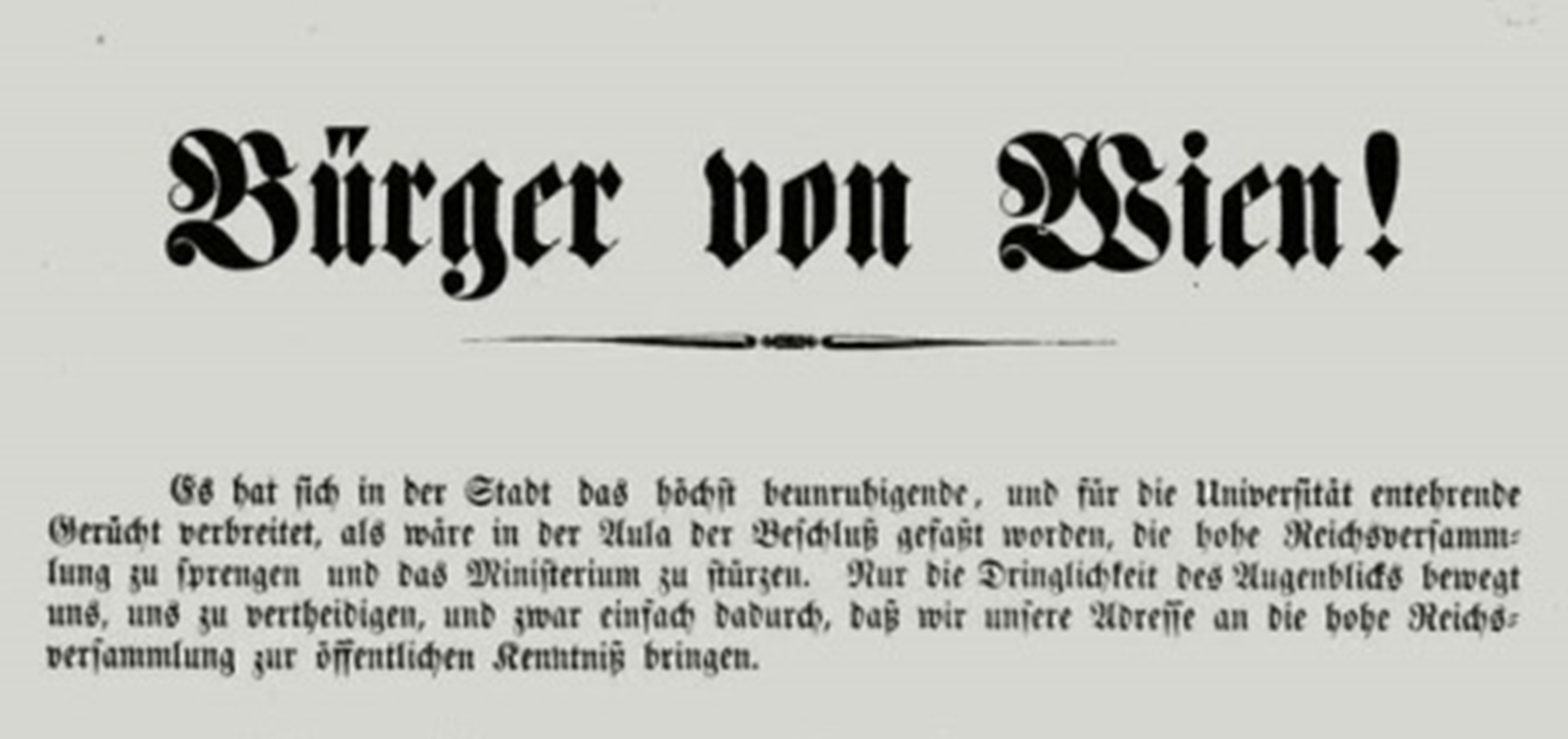 Flugblatt "Bürger von Wien!"