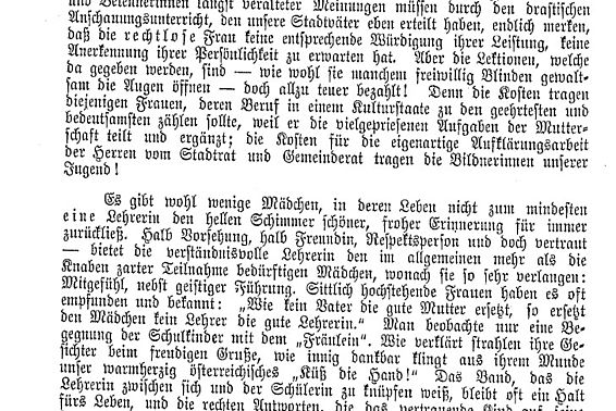 Lehrerinnenfrage und Frauenfrage. Vortrag von Berta Pauli; aus: Mitteilungen des Vereines der Lehrerinnen und Erzieherinnen in Österreich, Nr. 1, Februar 1912, Seite 2-8