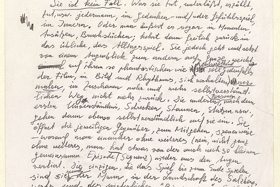 Peter Handke: Kali, Filmtreatment, o. D. – © Österreichische Nationalbibliothek 