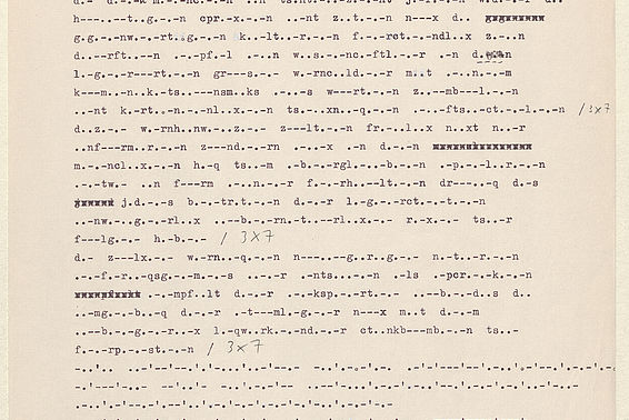 Gerhard Rühm: botschaft an die zukunft, Typoskript, 1983 – © Österreichische Nationalbibliothek