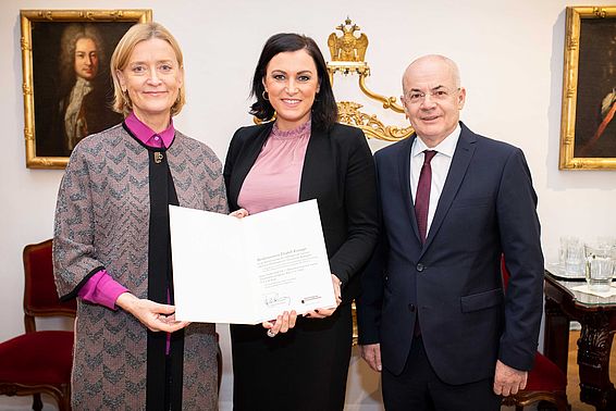 Generaldirektorin Johanna Rachinger und BM Elisabeth Köstinger und Direktor DI Gottfried Kellner