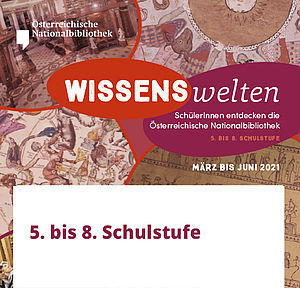 Kollage mit Aufschrift "Wissenswelten", 5. bis 8. Schulstufe