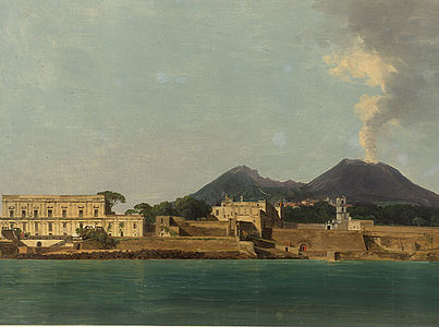 Joseph Rebell: Der Hafen von Portici mit Vesuv