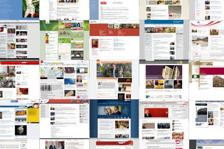 a collage of screenshots of austrian webpages