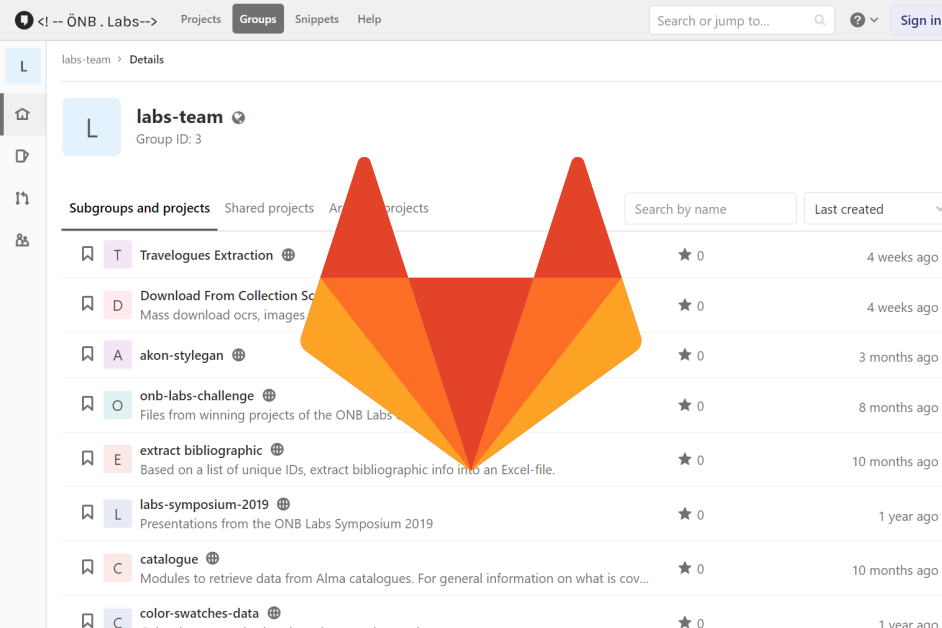 Screenshot of the GitLab repository page