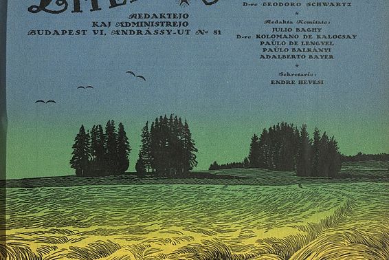 Zeichnung von Feld vor blauem Himmel