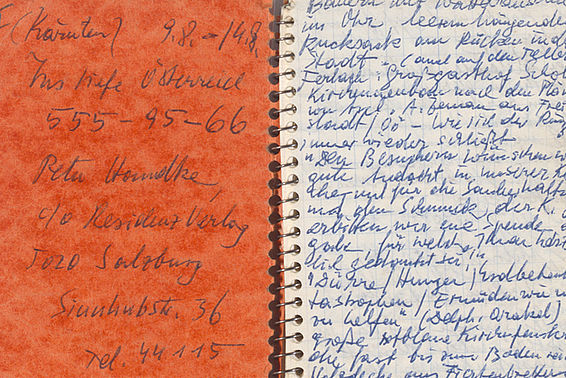 Peter Handke: Notizbuch mit dem Titel "Ins tiefe Österreich", 1979