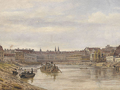 Jakob Alt: View of Vienna with the Karlskettensteg
