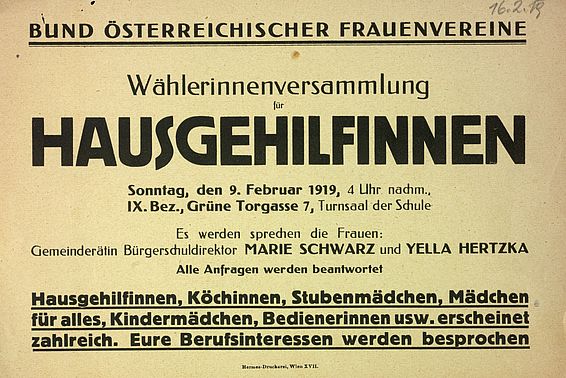 Werbeblatt des Bundes Österreichischer Frauenvereine