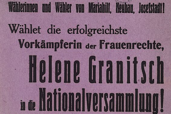 Werbung für Helene Granitsch